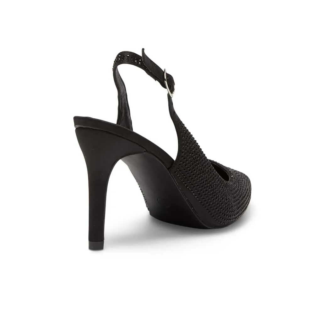 Whitney Heel in Black Satin
