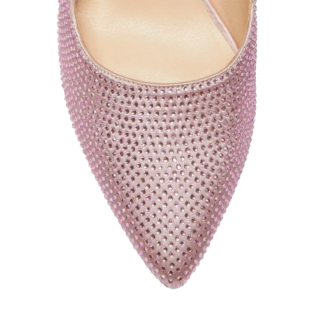 Whitney Heel in Pink Satin