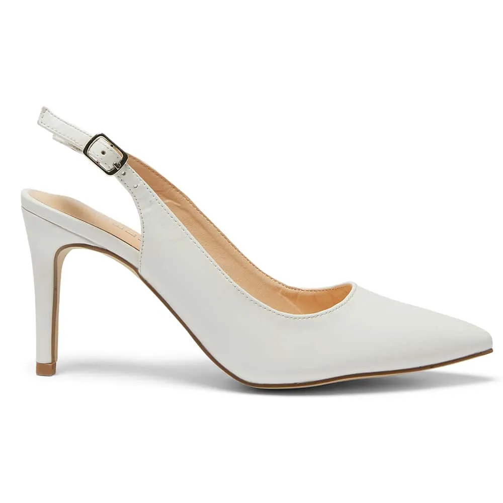 Whiz Heel in White Smooth