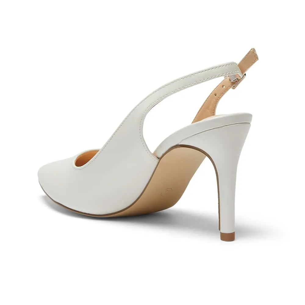 Whiz Heel in White Smooth