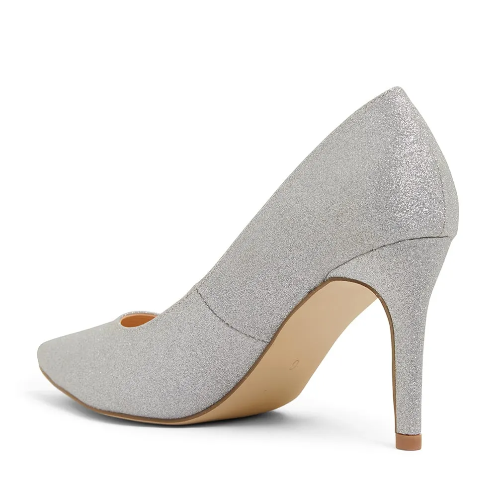 Wild Heel in Silver Glitter