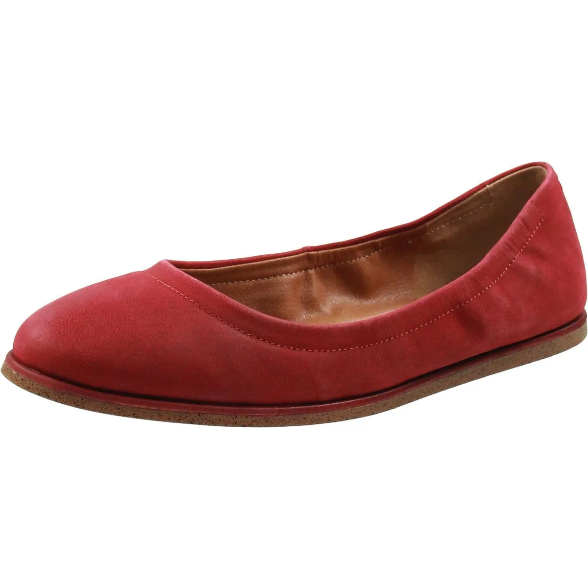 Wimmie Womens Leather Slip-On Ballet Flats