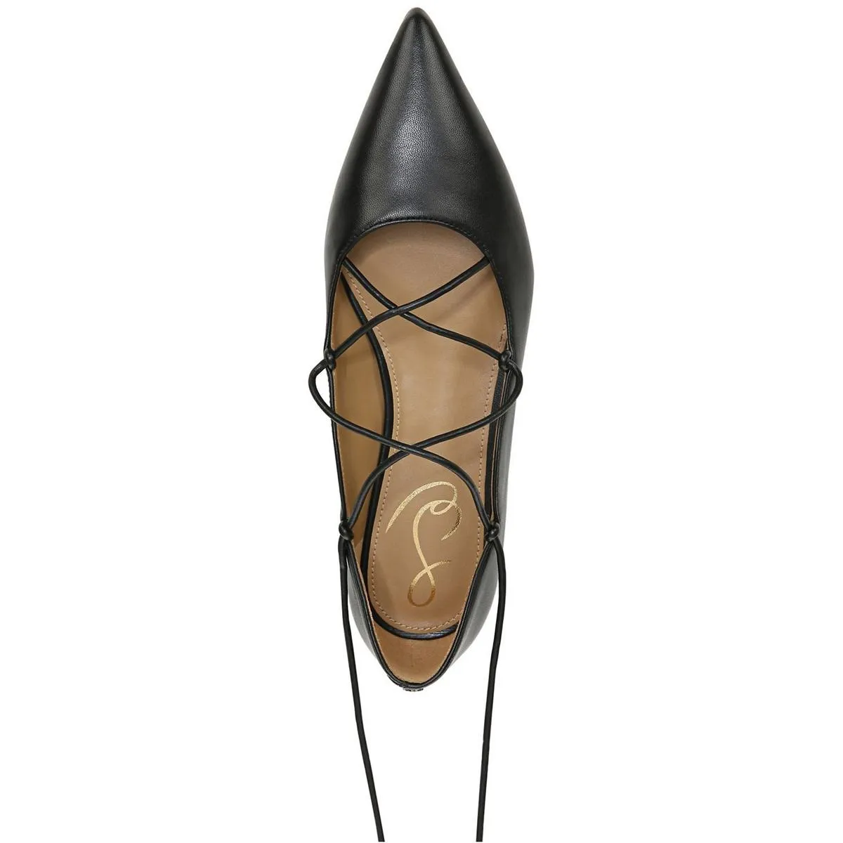 Winslet Womens Leather Lace-Up Ballet Flats