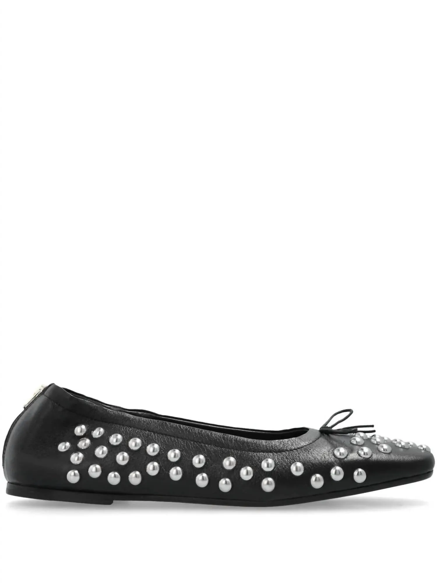 Women's Amy Stud Zip Ballet Flat Shoes In Black