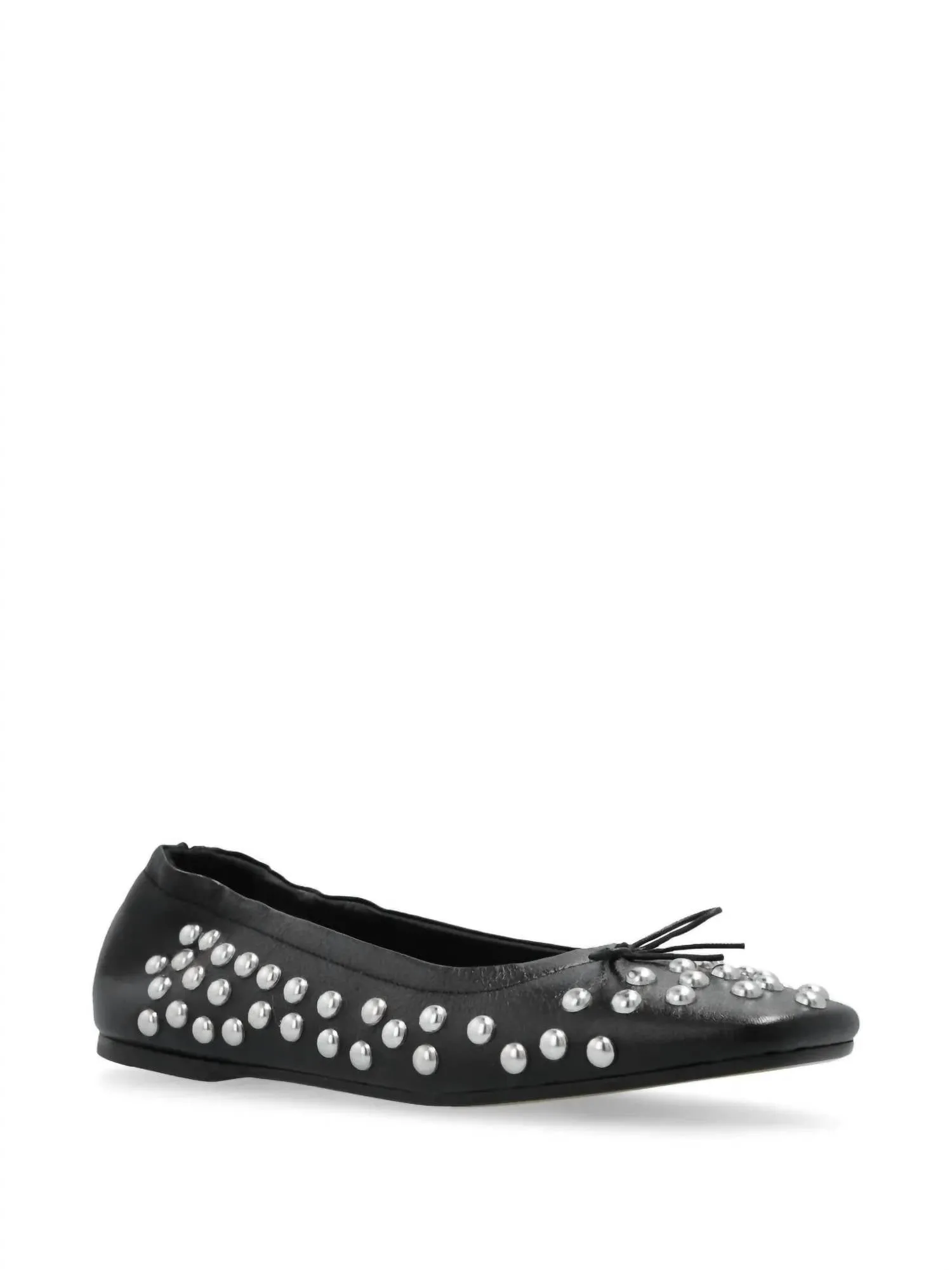 Women's Amy Stud Zip Ballet Flat Shoes In Black