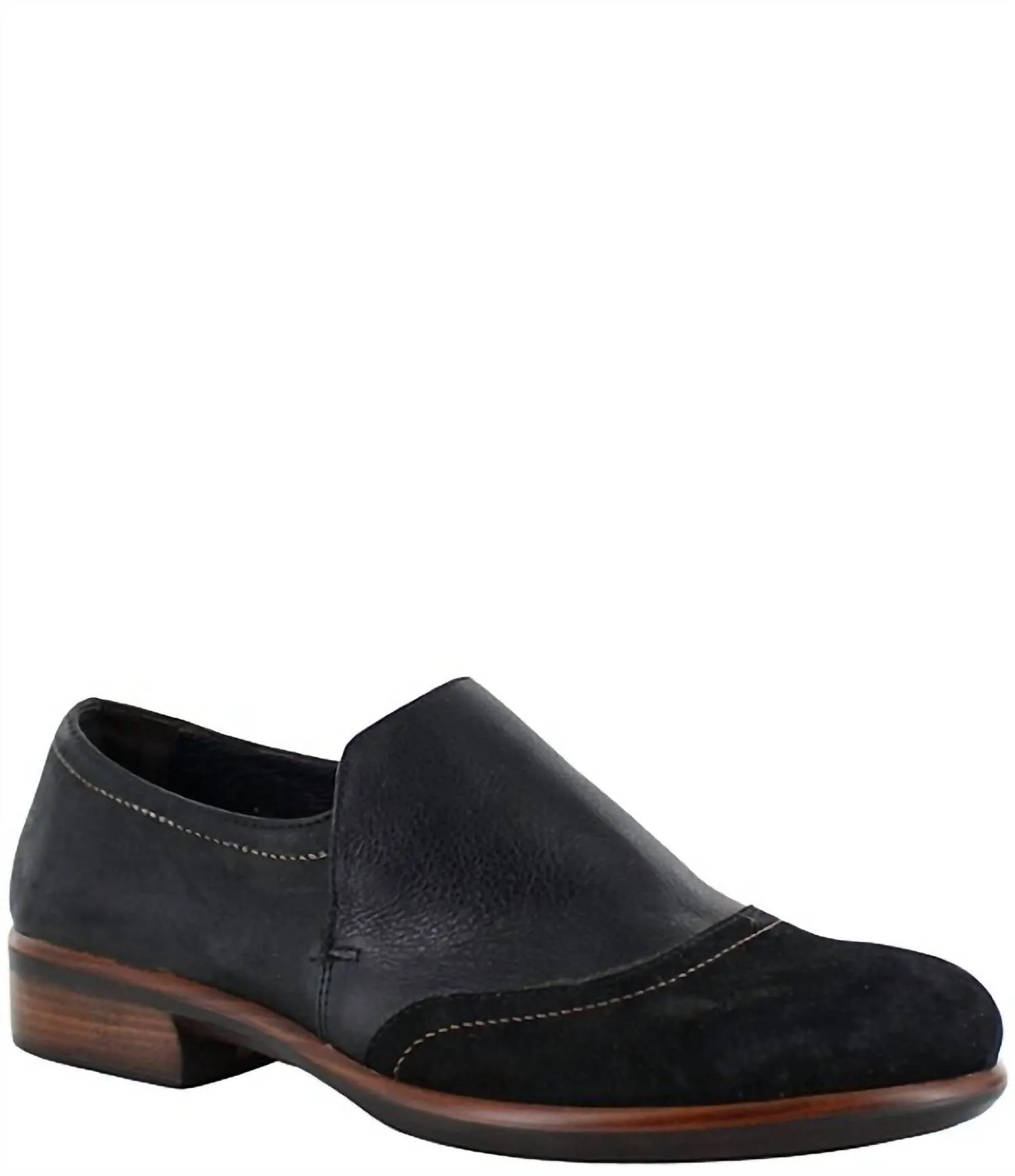 Women's Angin Mixed Leather Loafers In Black