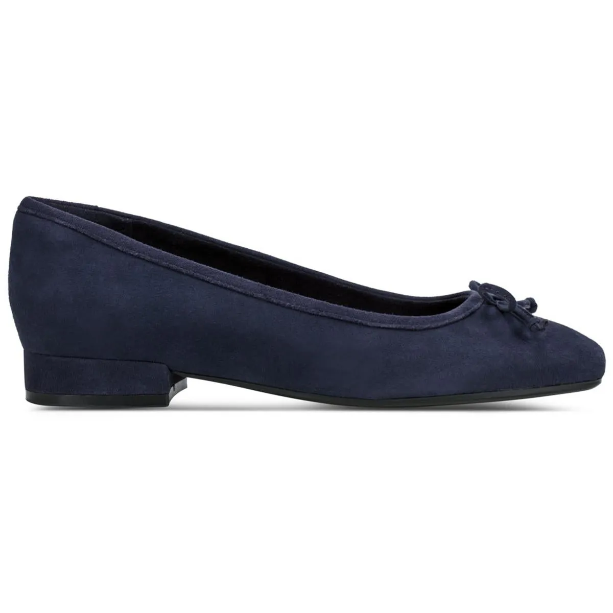 Womens Bow Leather Ballet Flats