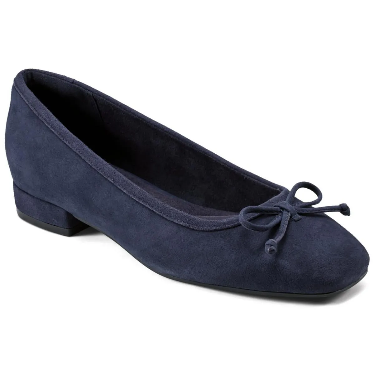 Womens Bow Leather Ballet Flats