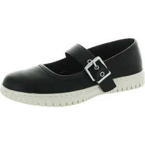 Womens Buckle Leather Mary Janes