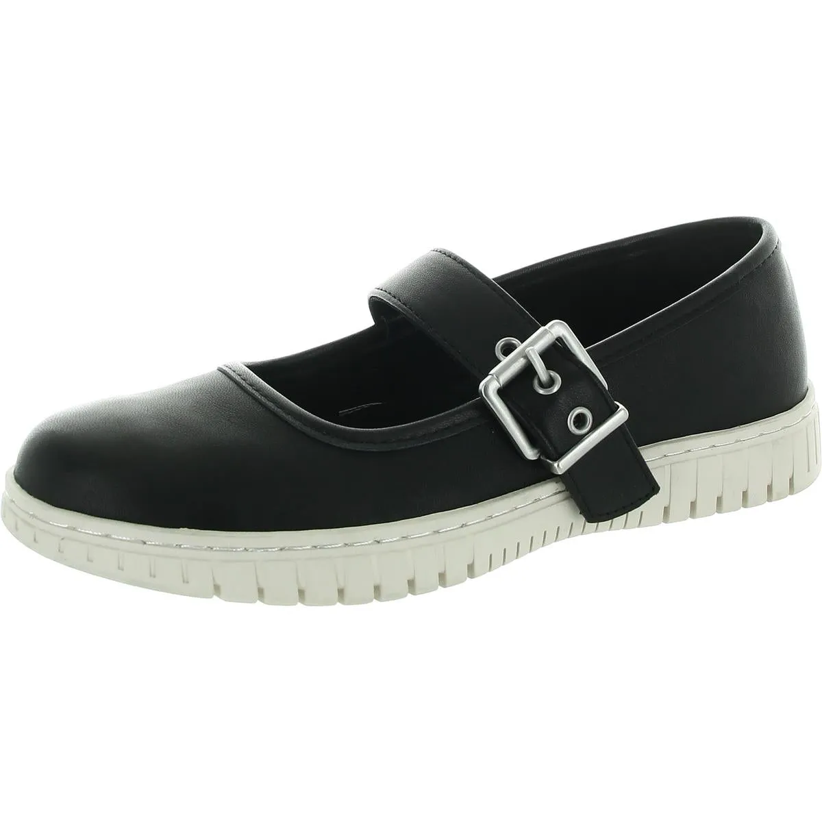 Womens Buckle Leather Mary Janes
