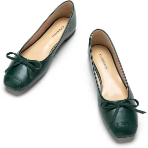 Women's Elena Cap-Toe Ballet Flats In Dark Green