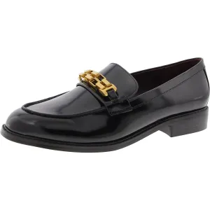 Womens Embellished Faux Leather Loafers
