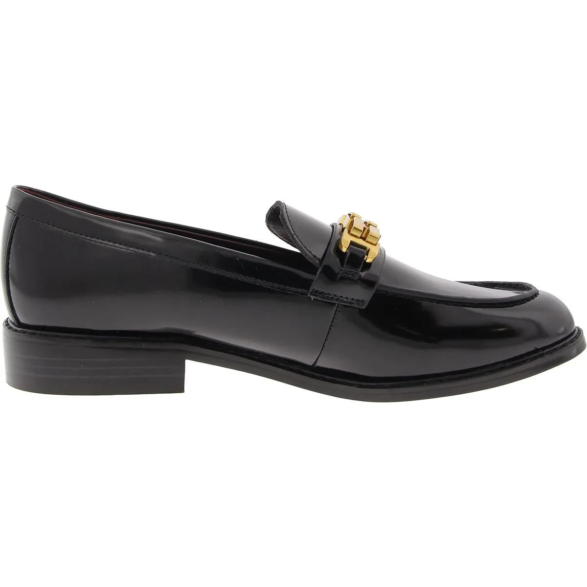 Womens Embellished Faux Leather Loafers