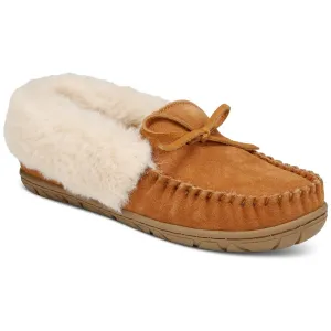Womens Faux Fur Suede Moccasins