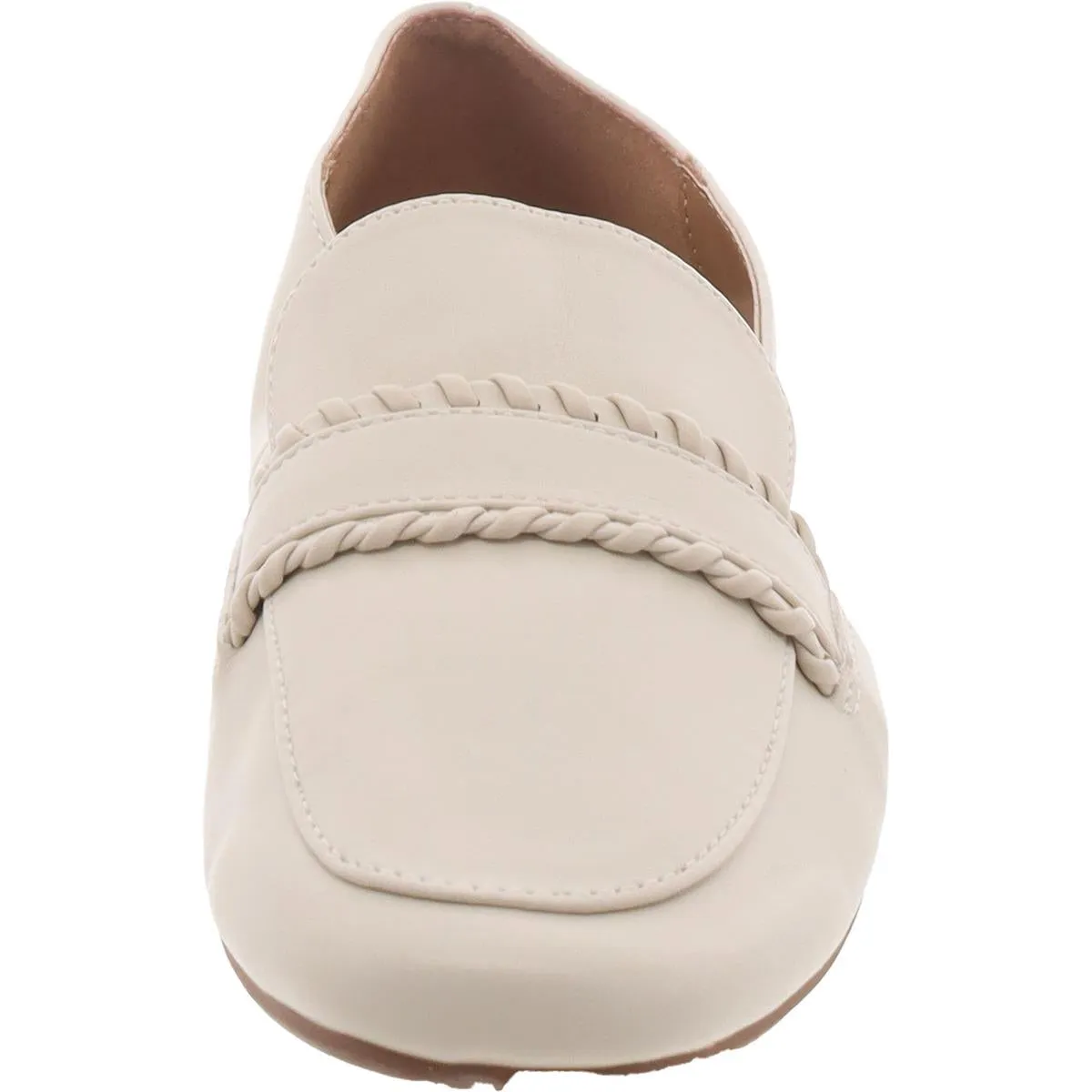 Womens Faux Leather Flat Loafers