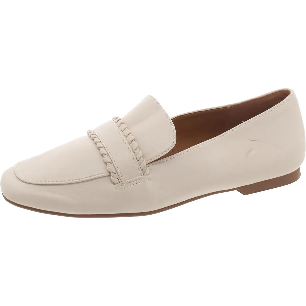Womens Faux Leather Flat Loafers