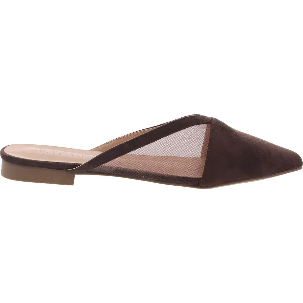 Womens Faux Suede Slide Flat Shoes
