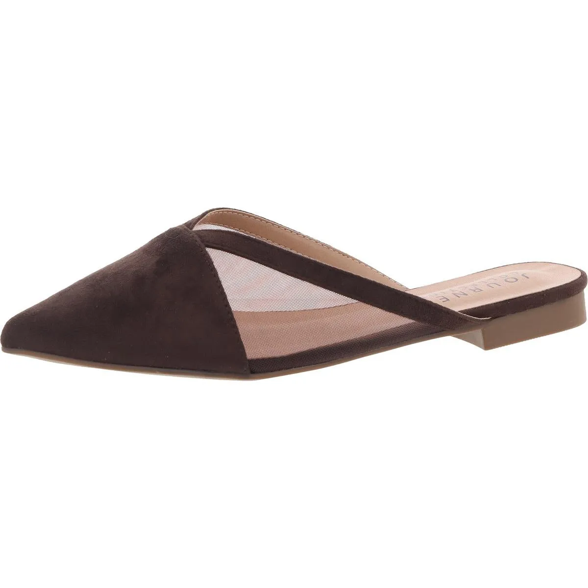 Womens Faux Suede Slide Flat Shoes