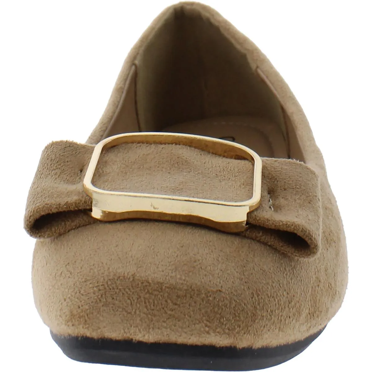 Womens Faux Suede Slip-On Ballet Flats