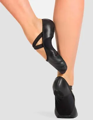 Women's Hanami Leather Ballet Shoes - Wide In Black