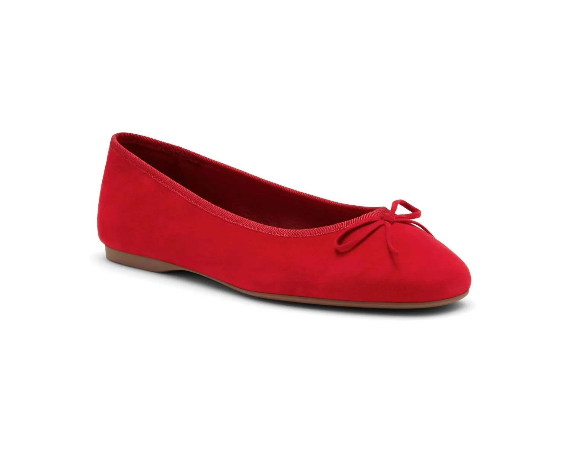 Women's Hummingbird Flat In Red Suede