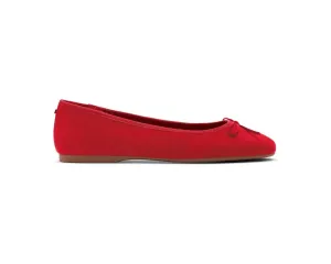 Women's Hummingbird Flat In Red Suede