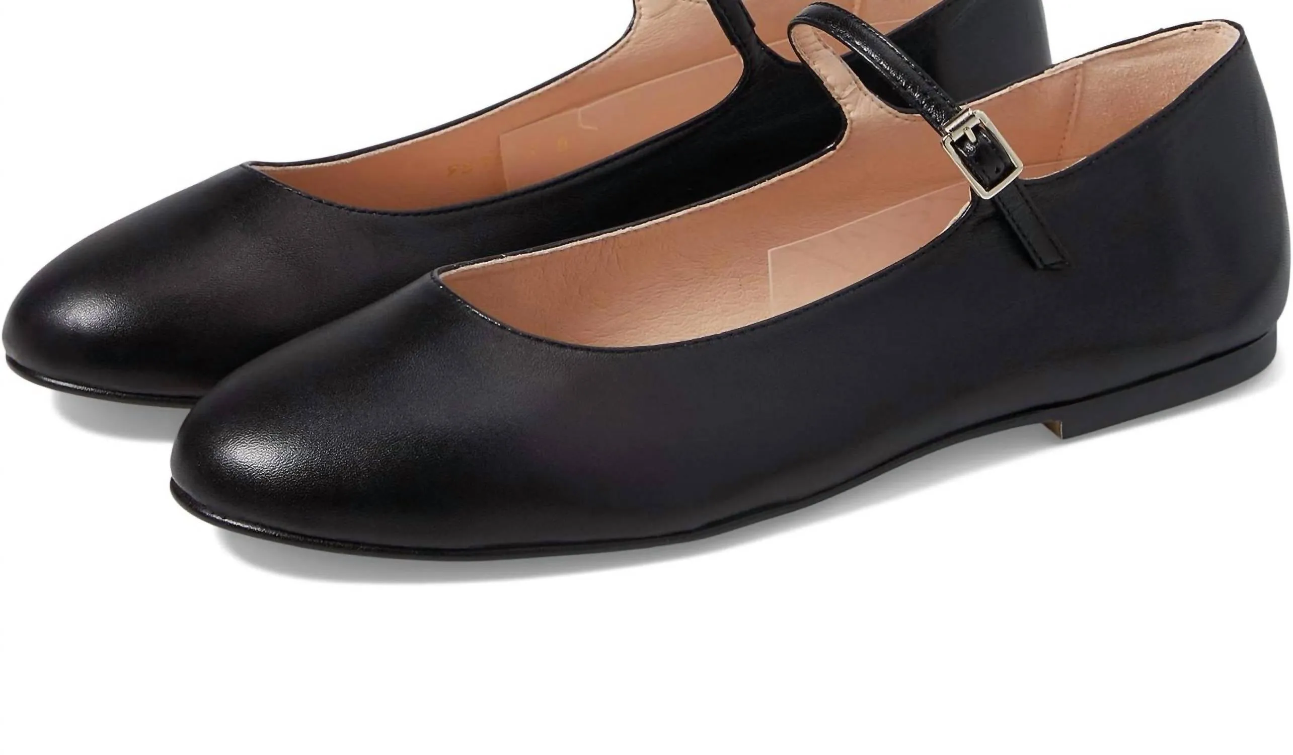 Women's Lacey Flat Strap Shoe In Black