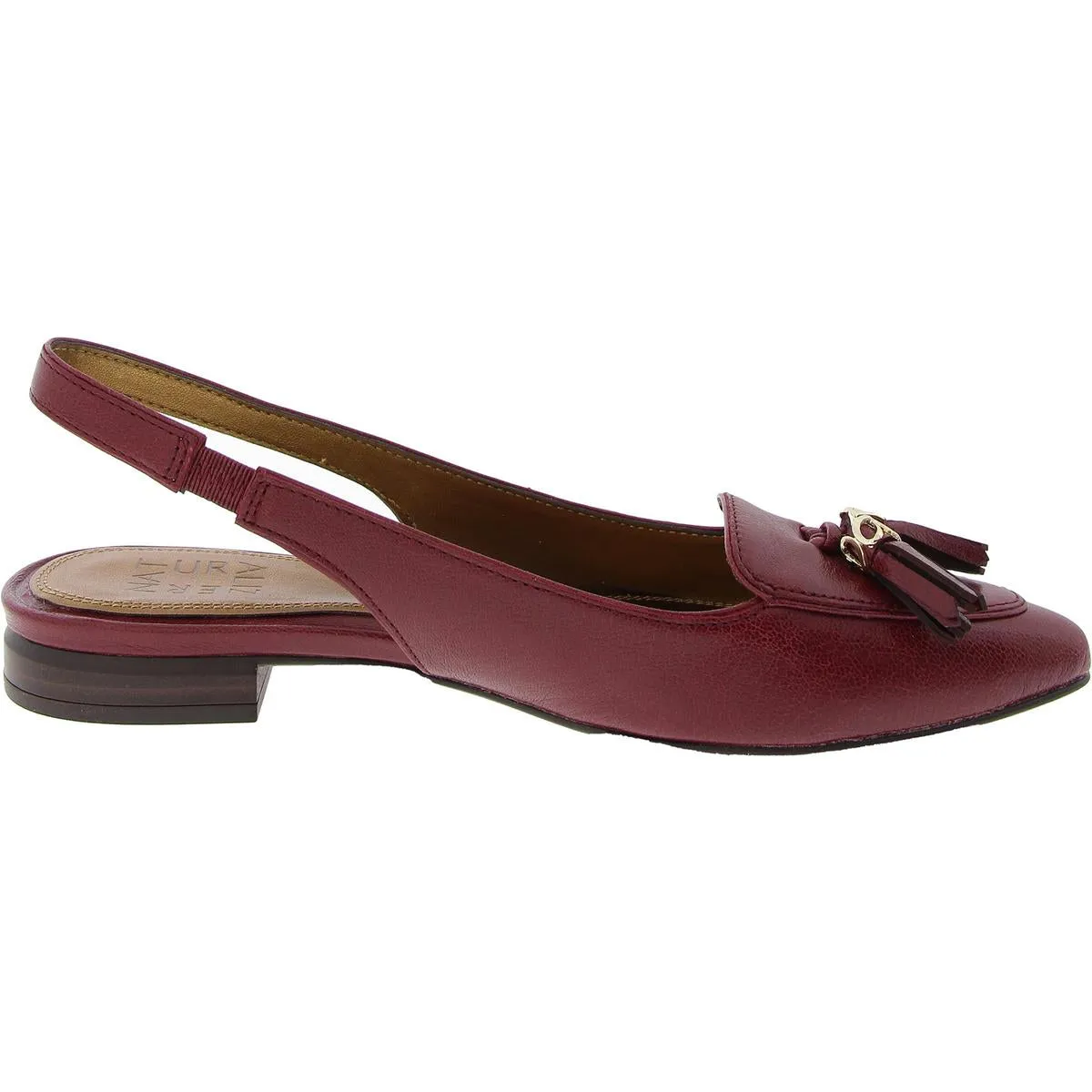 Womens Leather Tassel Slingbacks