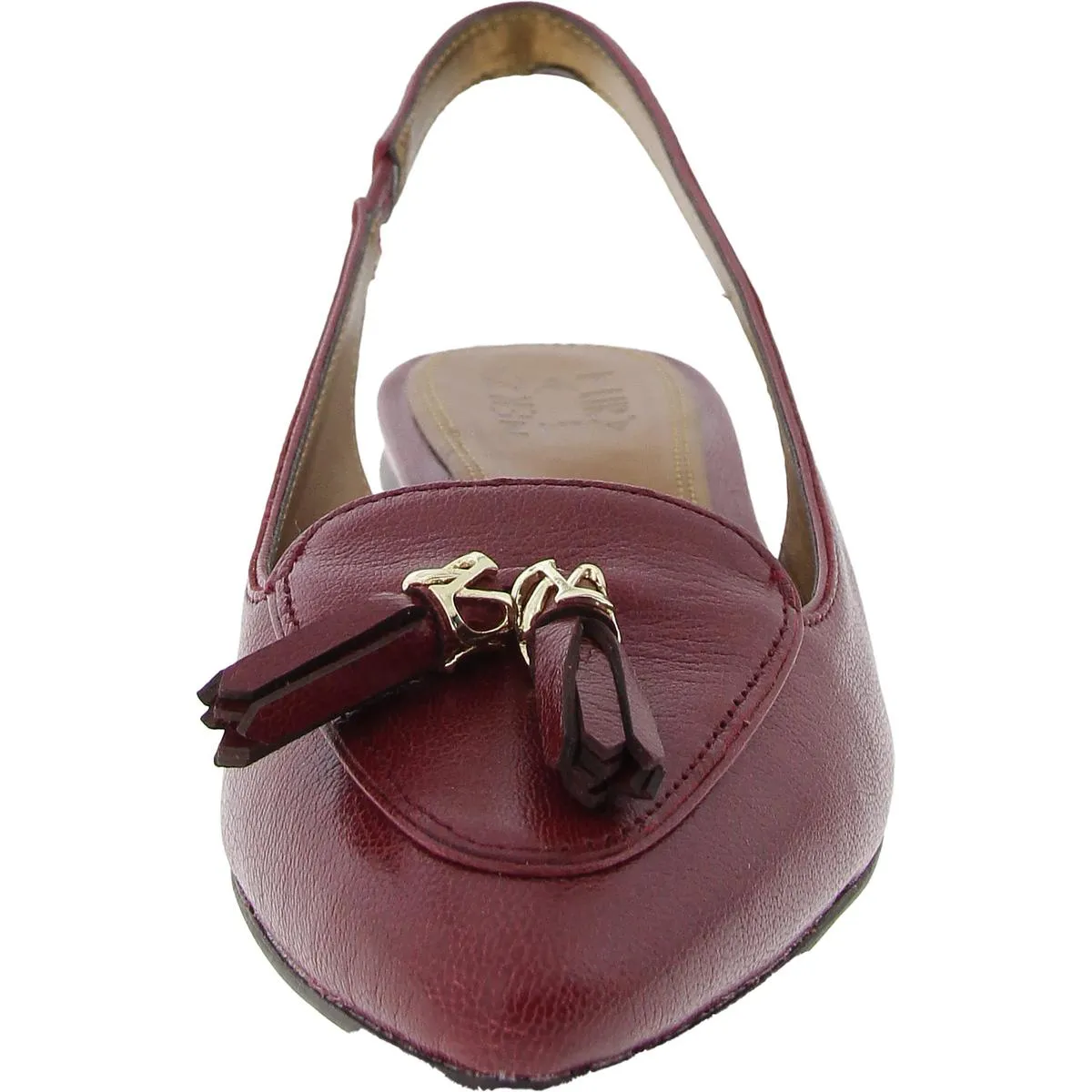 Womens Leather Tassel Slingbacks