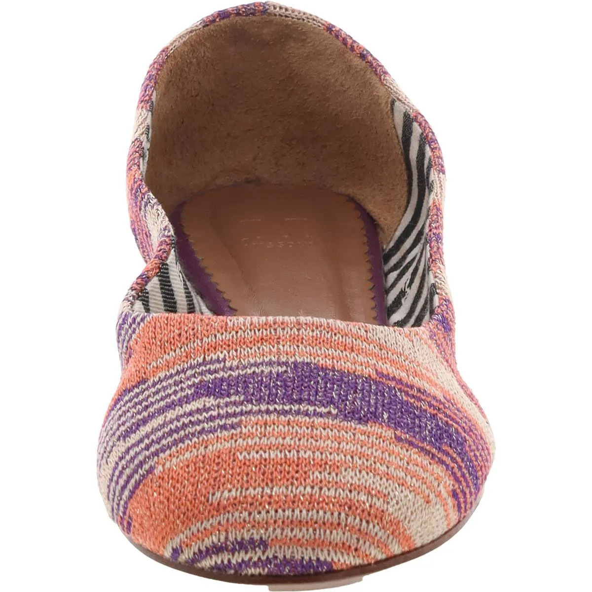 Womens Metallic Woven Ballet Flats