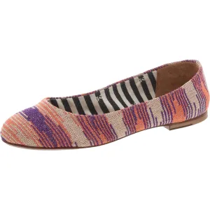 Womens Metallic Woven Ballet Flats