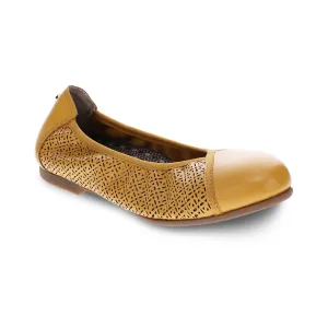 Women's Nairobi Ballet Shoes In Mustard French Lazer