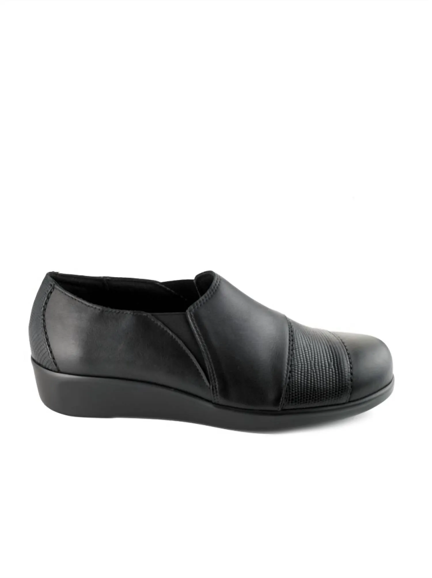 Women's Nora Shoes - Wide In Black/lizard