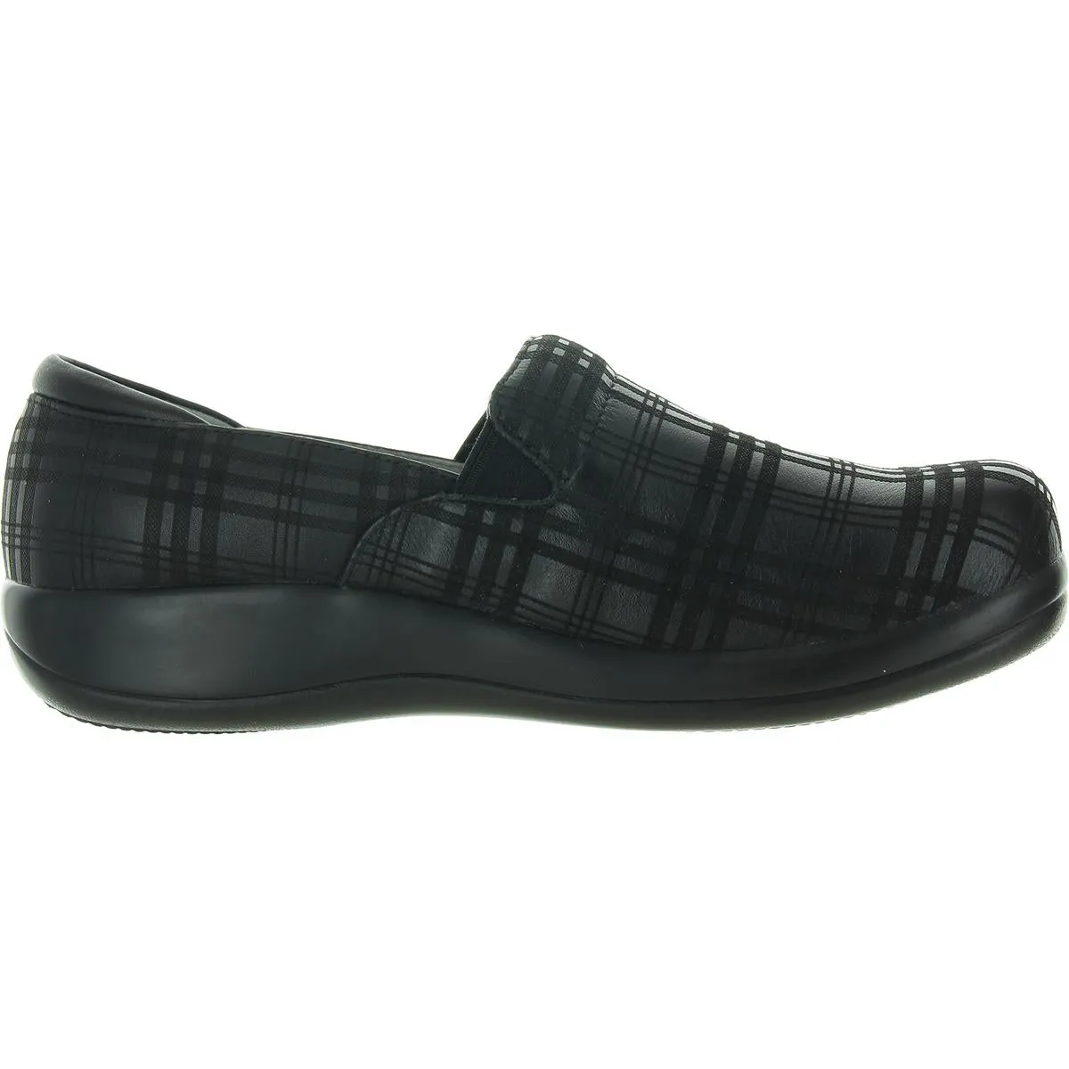 Womens Plaid Leather Flat Shoes