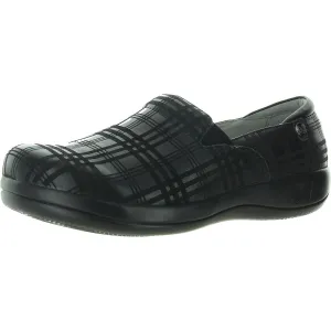 Womens Plaid Leather Flat Shoes