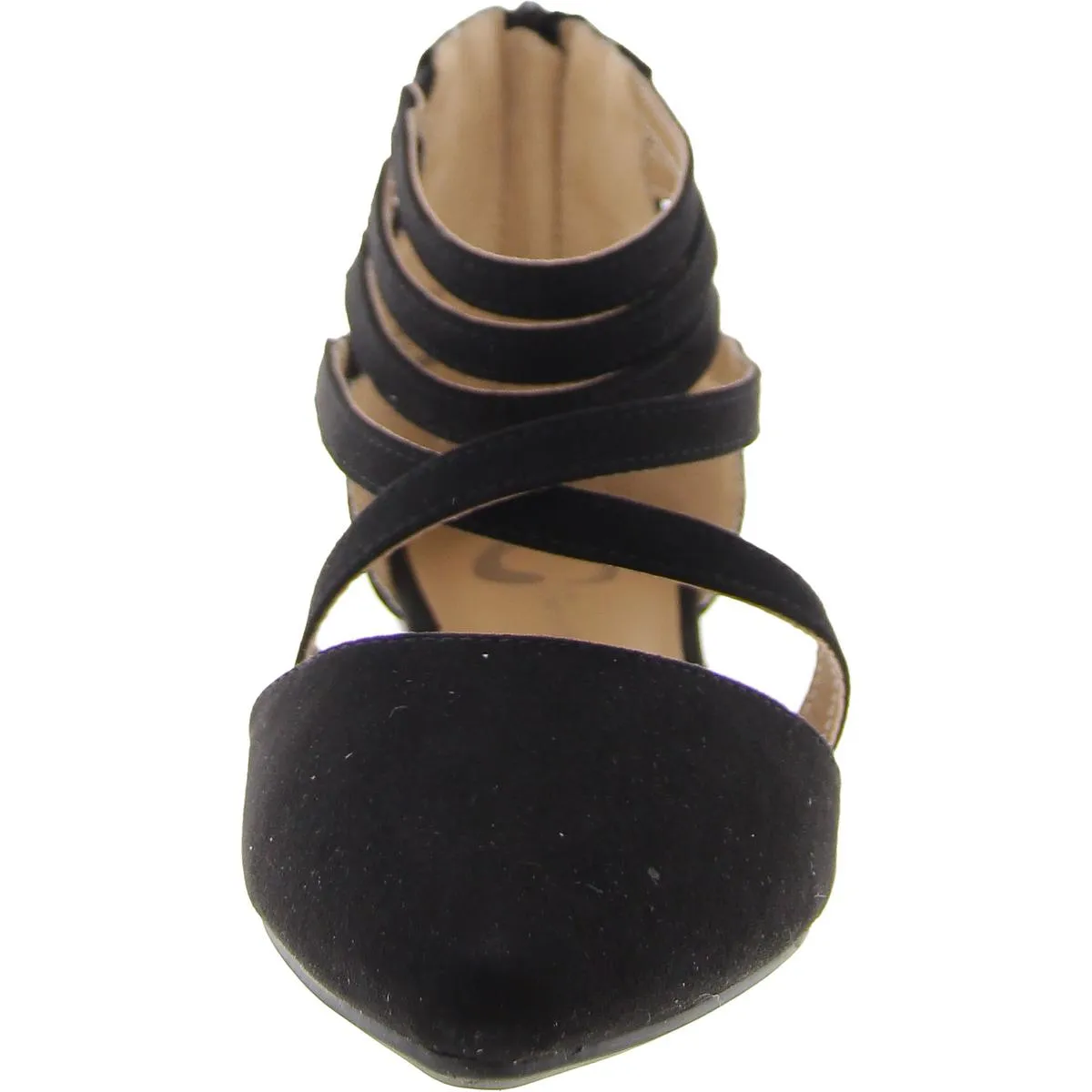 Womens Pointed Toe Slip On Ankle Strap