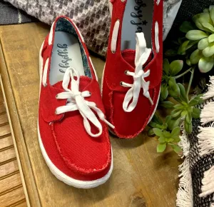 Women's Sail Away Flat Shoe In Red