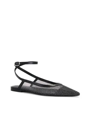 Women's Sheer Glitter Jules Flat In Black
