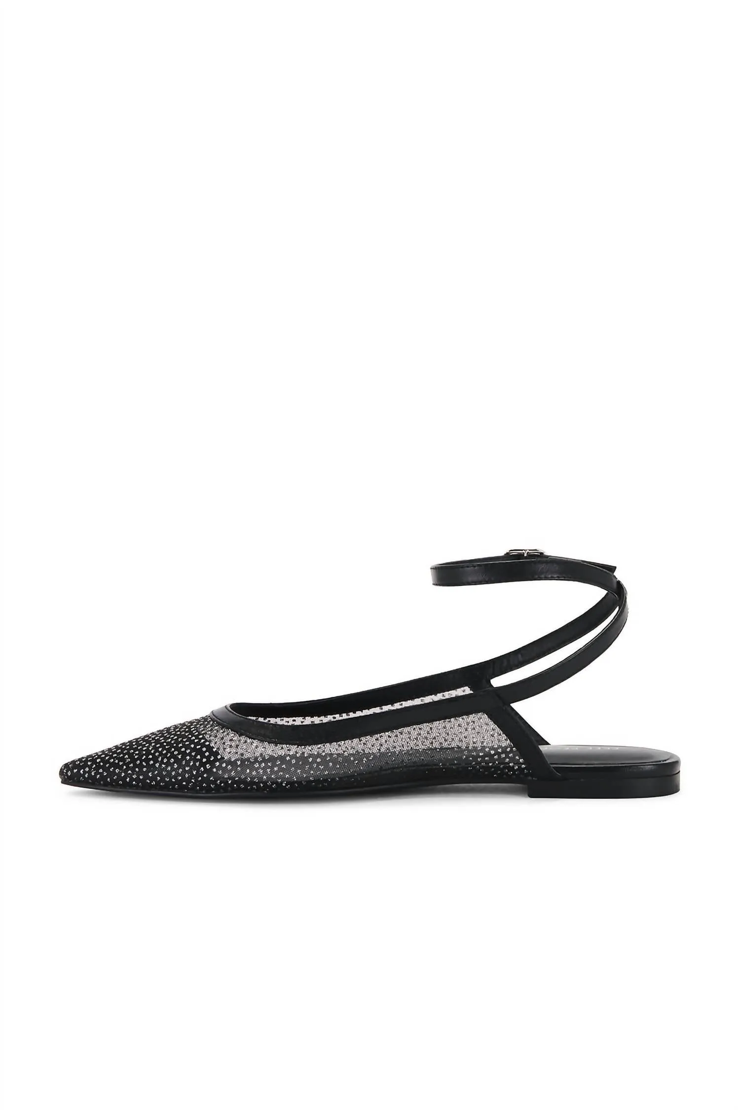 Women's Sheer Glitter Jules Flat In Black