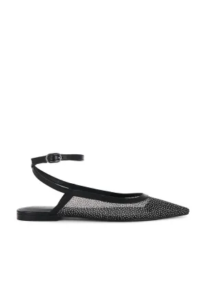 Women's Sheer Glitter Jules Flats In Black