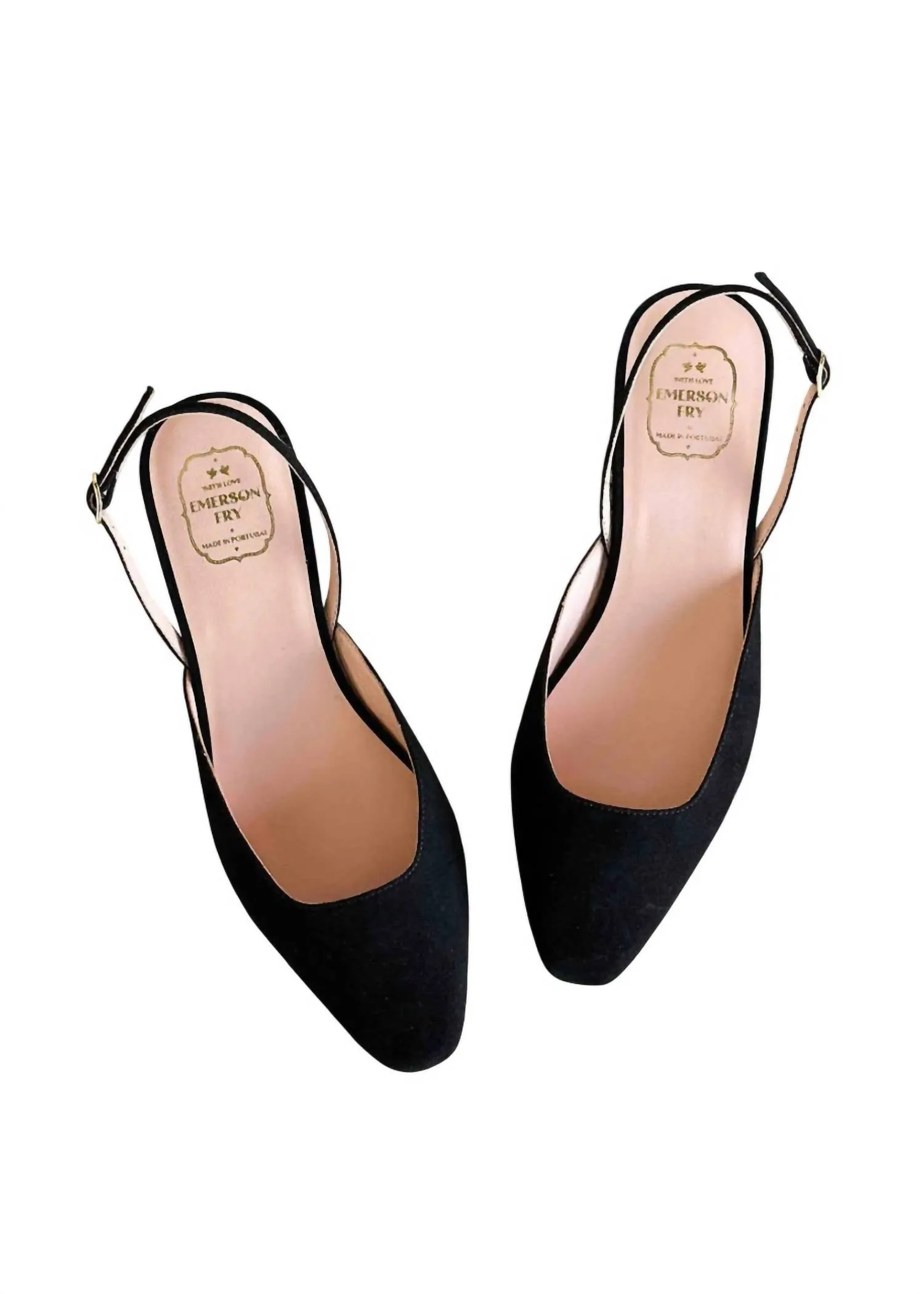 Women's Slingback Flat In Black Suede