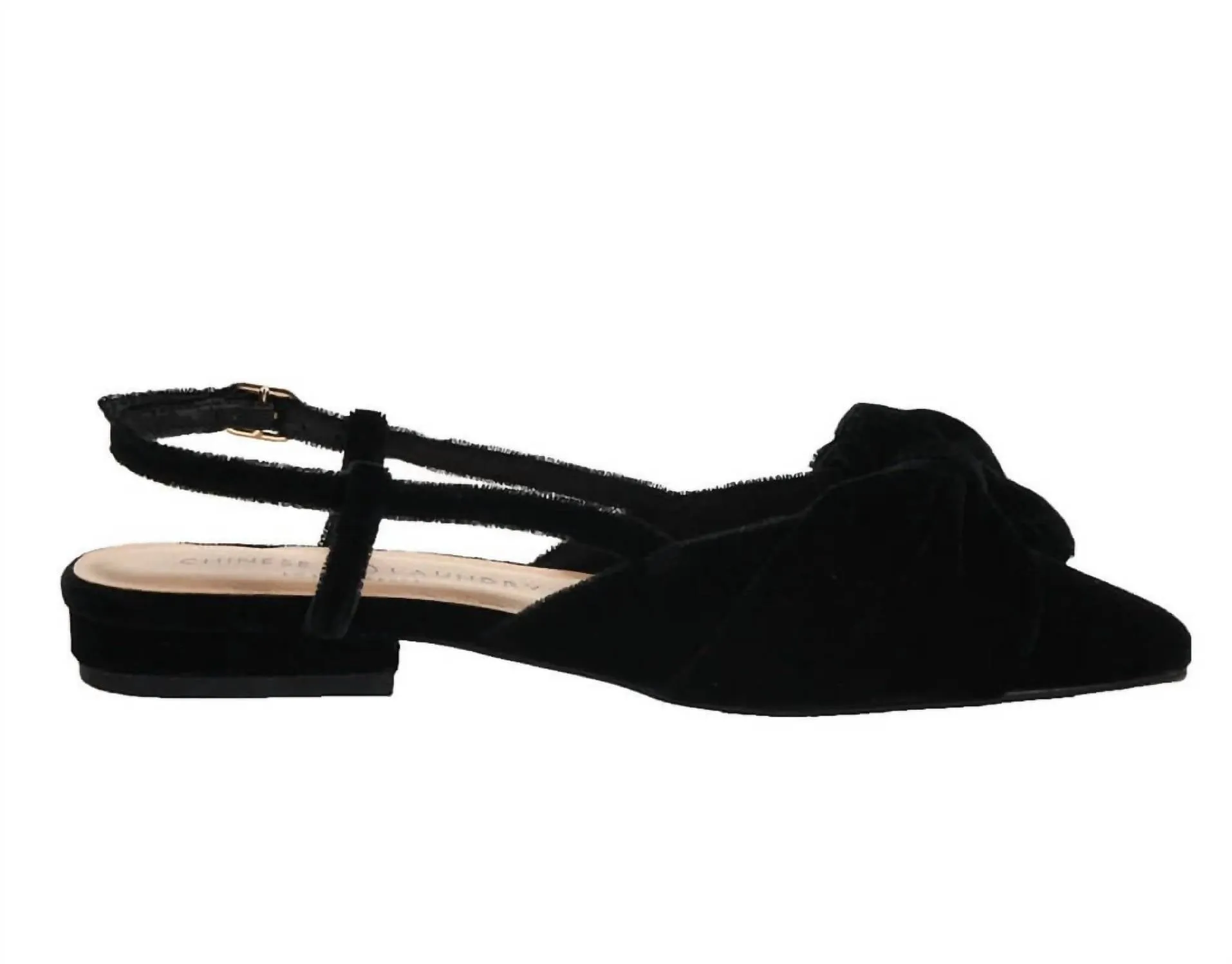 Women's Slingback Pointed Toe Flats In Black