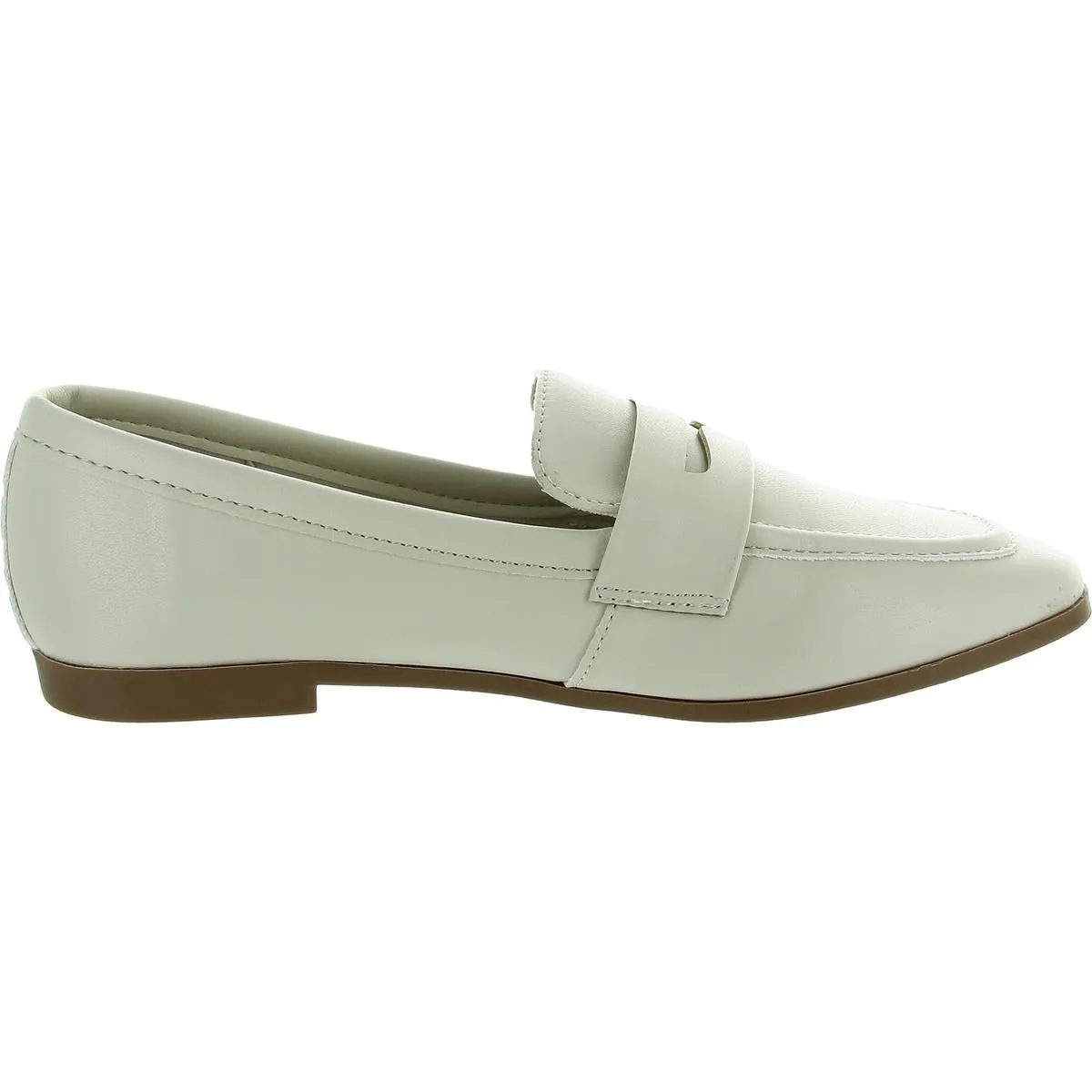 Womens Solid Faux Leather Loafers