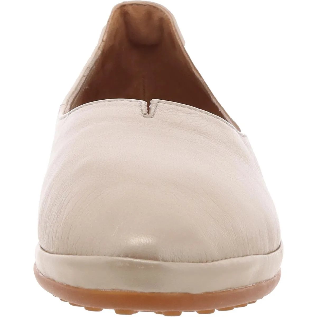 Womens Solid Leather Ballet Flats