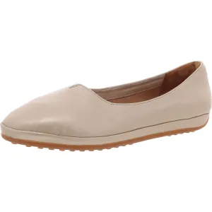 Womens Solid Leather Ballet Flats