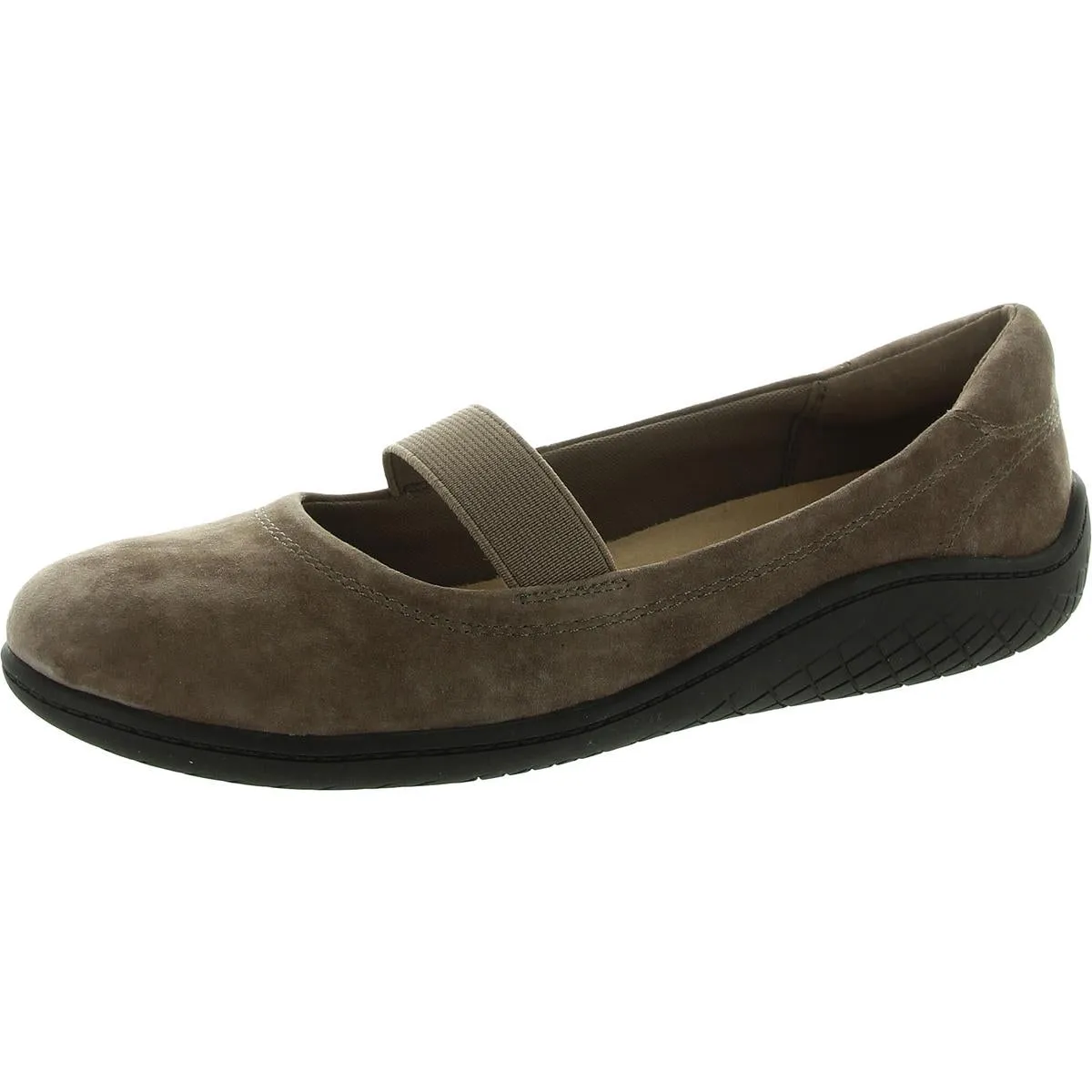 Womens Solid Suede Ballet Flats