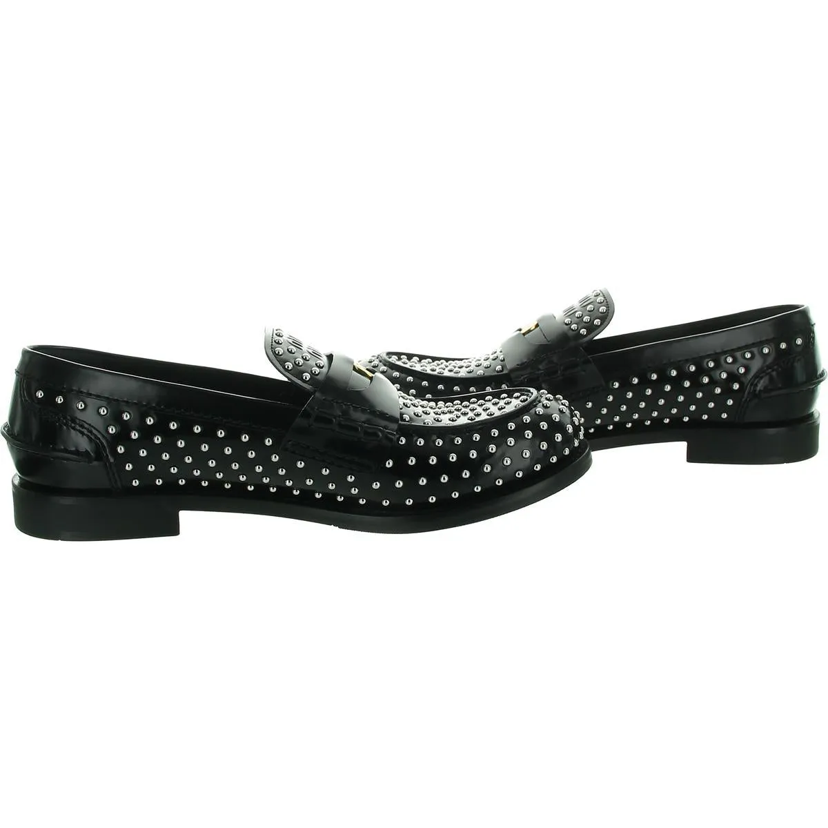 Womens Studded Leather Loafers