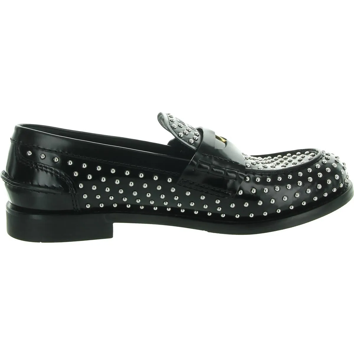 Womens Studded Leather Loafers