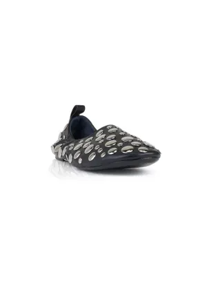 Women's Studded Riad Flat Shoe In Black