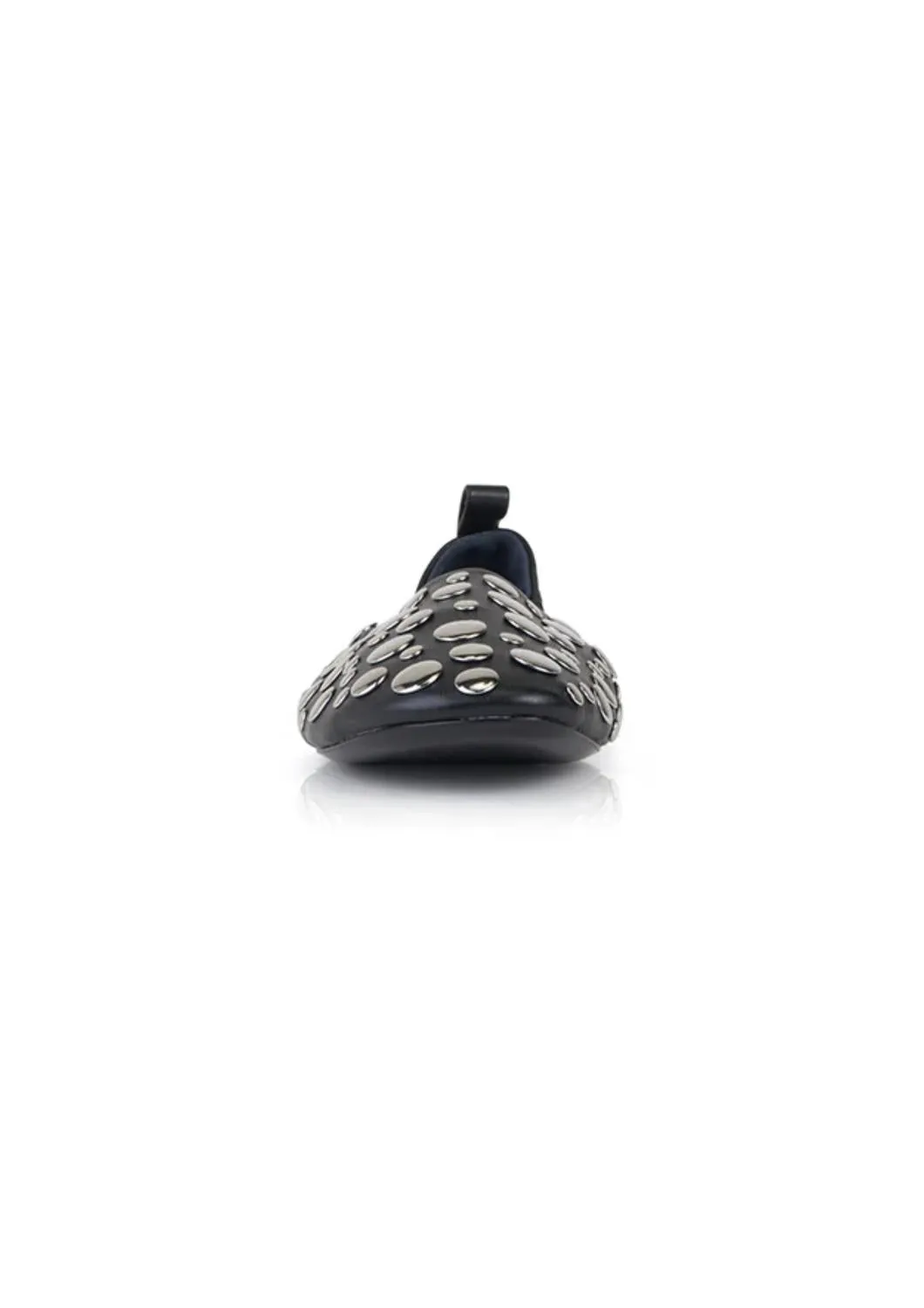 Women's Studded Riad Flat Shoe In Black